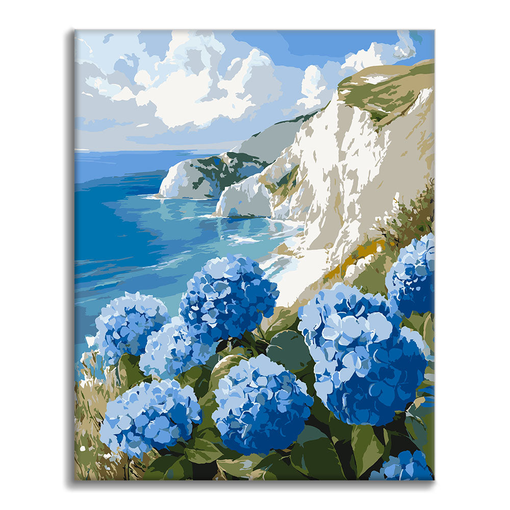 Hortenzie u moře - Malování podle čísel - Cheerful Painting