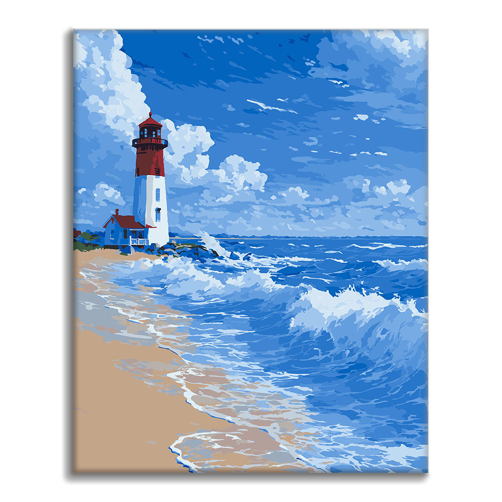 Maják - Vlny - Malování podle čísel - Cheerful Painting