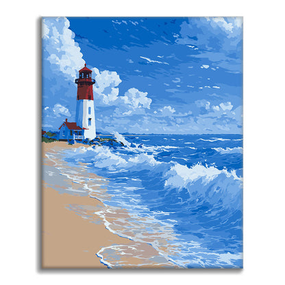 Maják - Vlny - Malování podle čísel - Cheerful Painting