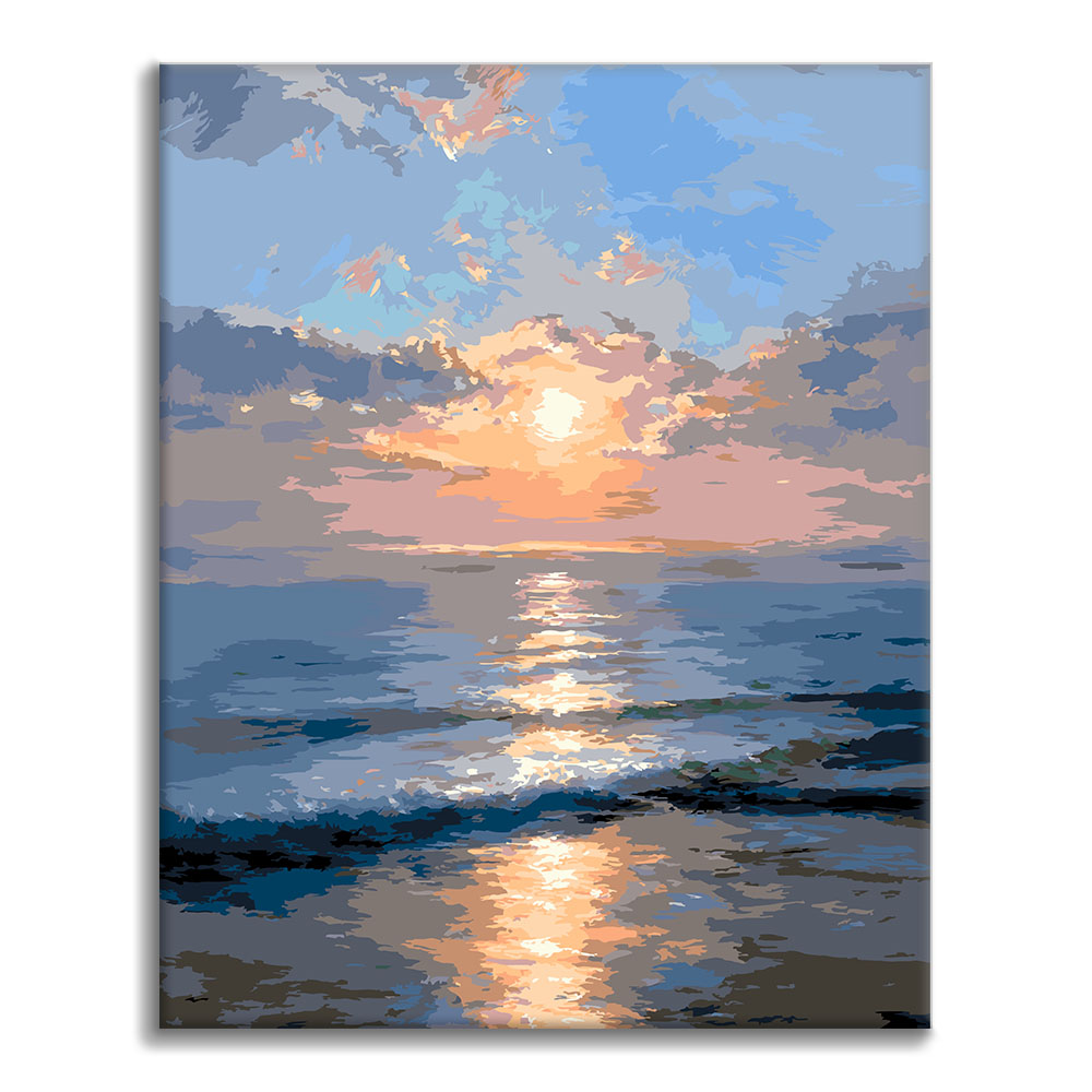 Východ slunce nad oceánem - malování podle čísel - Cheerful Painting