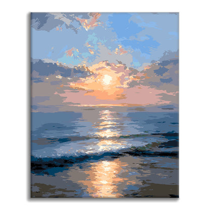 Východ slunce nad oceánem - malování podle čísel - Cheerful Painting