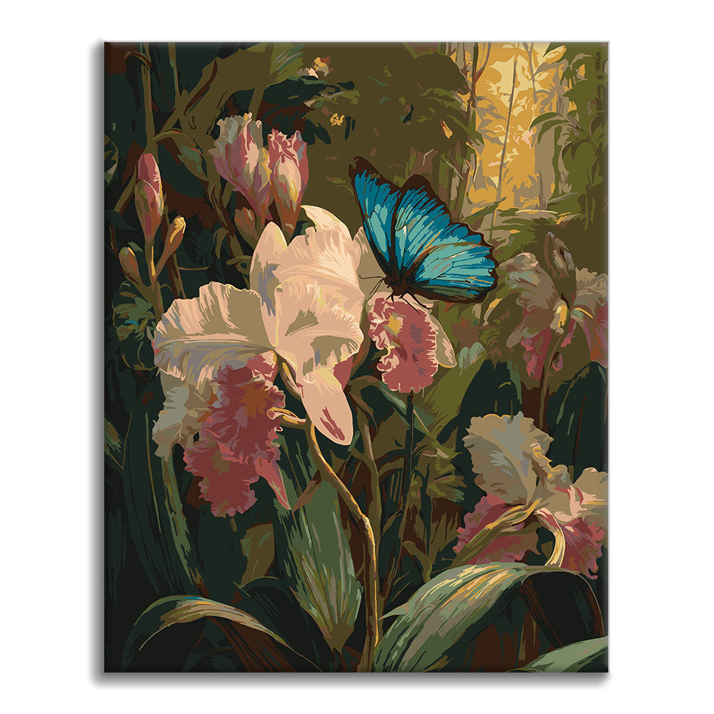 Orchideje a motýli - malování podle čísel - Cheerful Painting