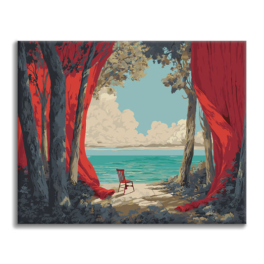 Moře za oponou - malování podle čísel - Cheerful Painting