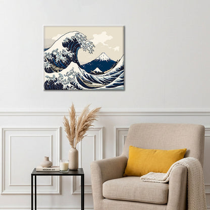 Hotový obraz Vlny a lodě - malování podle čísel - dekorace na zeď a tip na DIY dárek