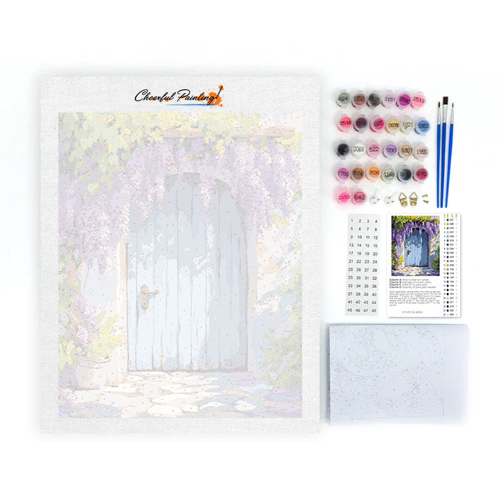 Záclonové dveře Wisteria - Malování podle čísel
