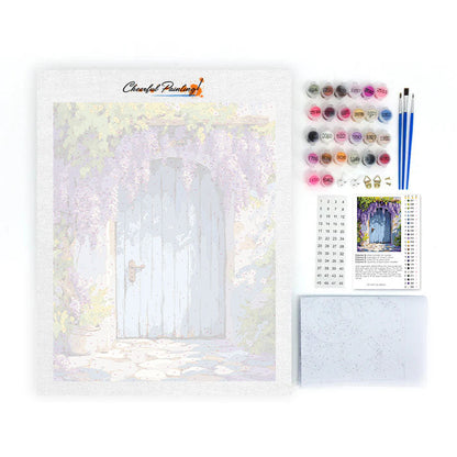 Záclonové dveře Wisteria - Malování podle čísel