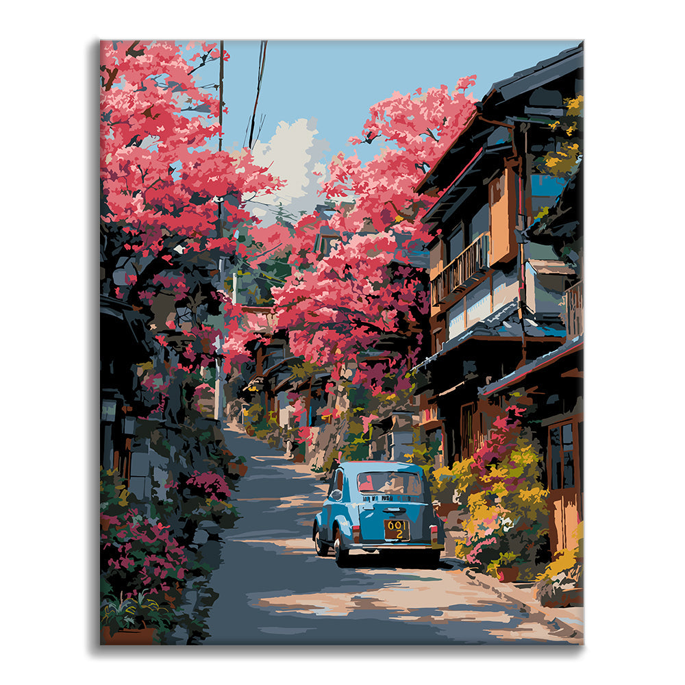 Pouliční auto Blossom - malování podle čísel
