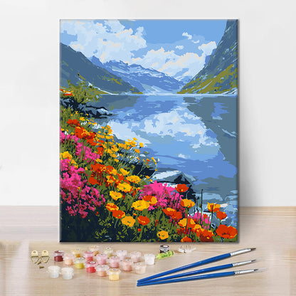 Rozkvetlé jezero – Malování podle čísel
