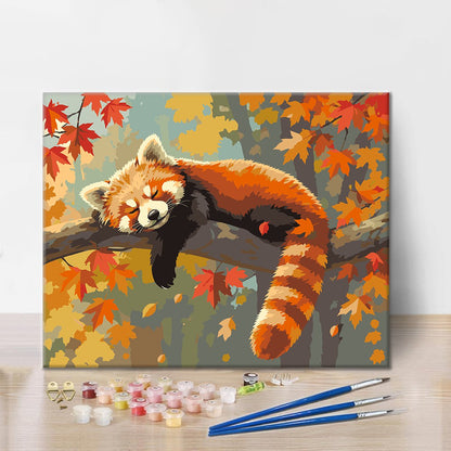Spící červená panda – Malování podle čísel