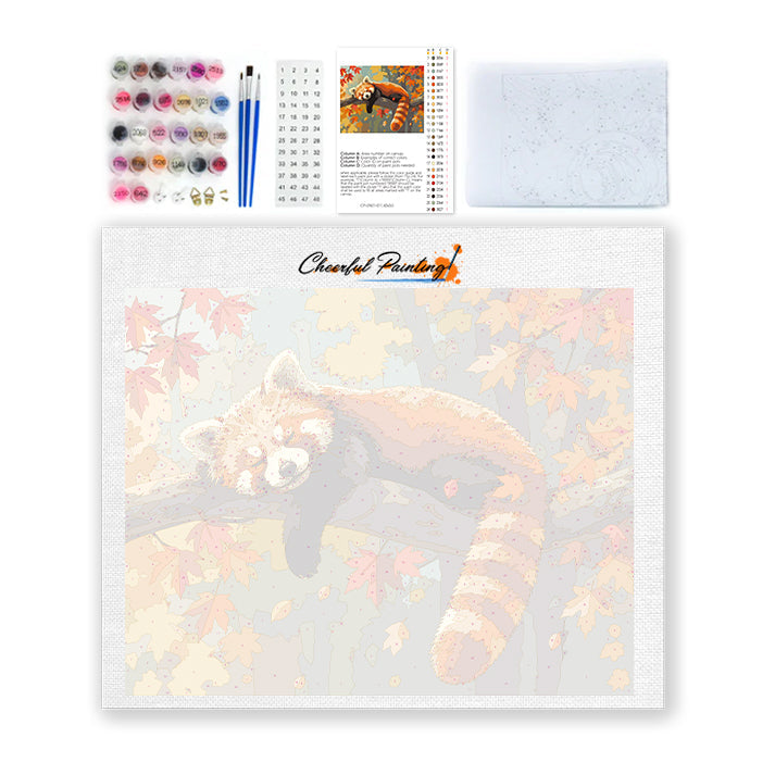 Spící červená panda – Malování podle čísel
