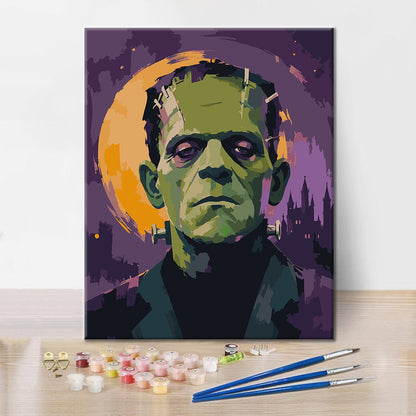 Frankenstein pod plným měsícem – Malování podle čísel