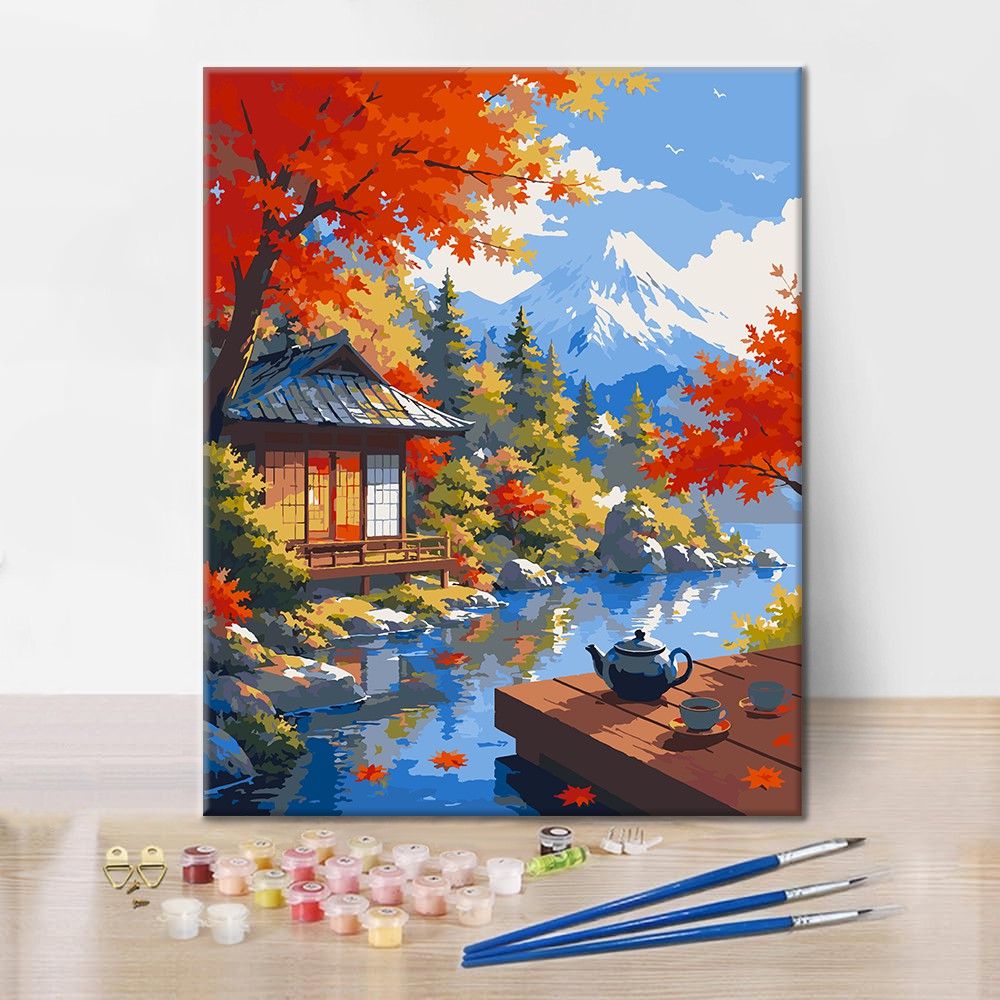 Japonský pavilon u Mount Fuji – Malování podle čísel