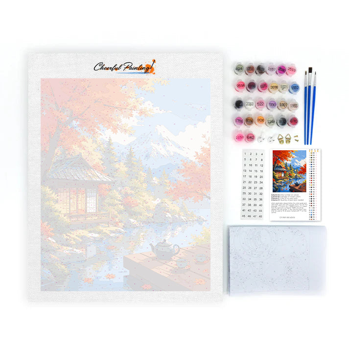 Japonský pavilon u Mount Fuji – Malování podle čísel