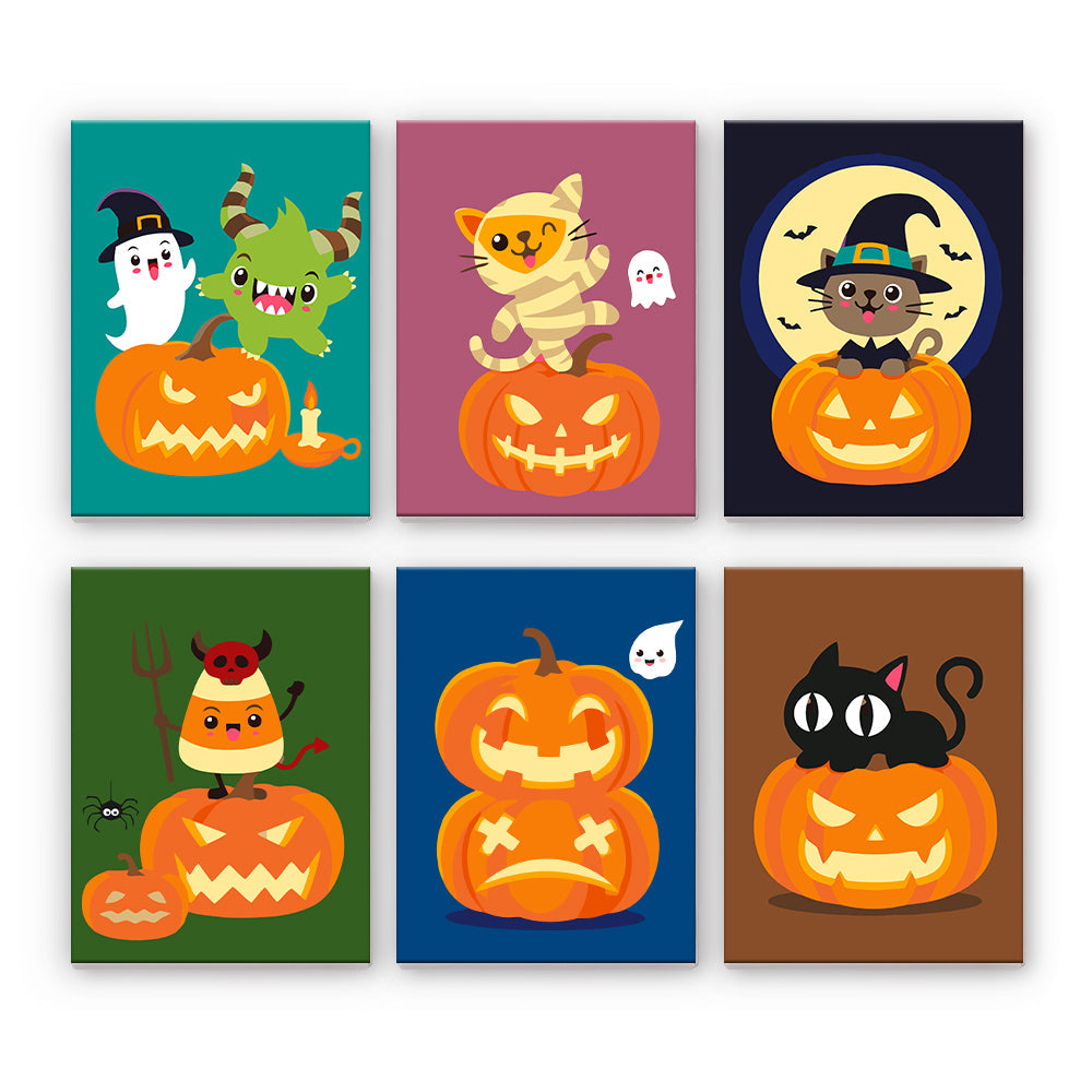 Halloweenské kočky a dýně