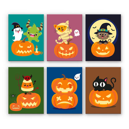 Halloweenské kočky a dýně