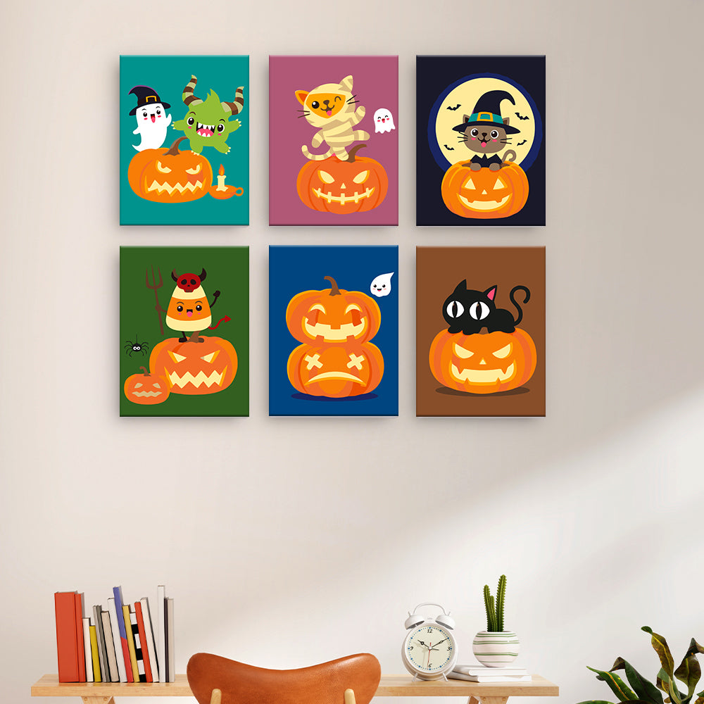 Halloweenské kočky a dýně