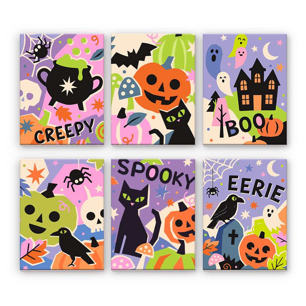 Barevné halloweenské koláže