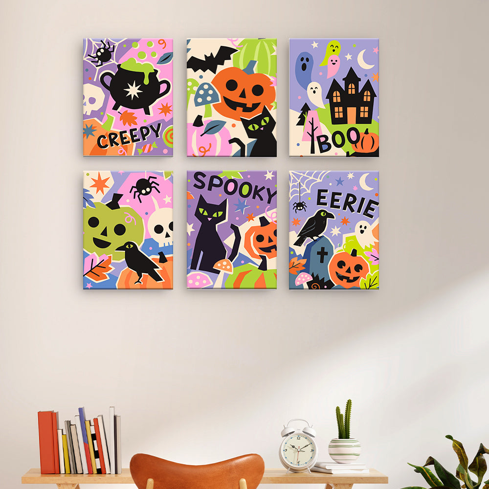 Barevné halloweenské koláže