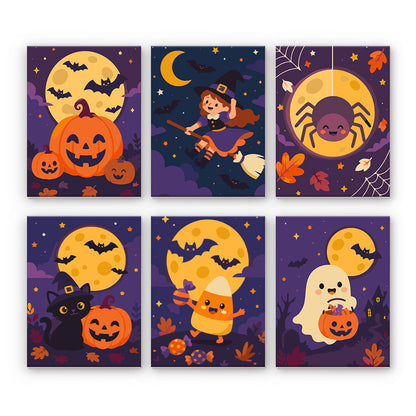 Moonlit halloweenské postavy