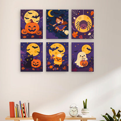 Moonlit halloweenské postavy