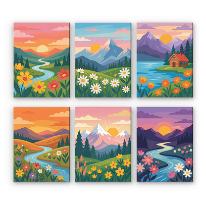 Hory a květy - Malování podle čísel