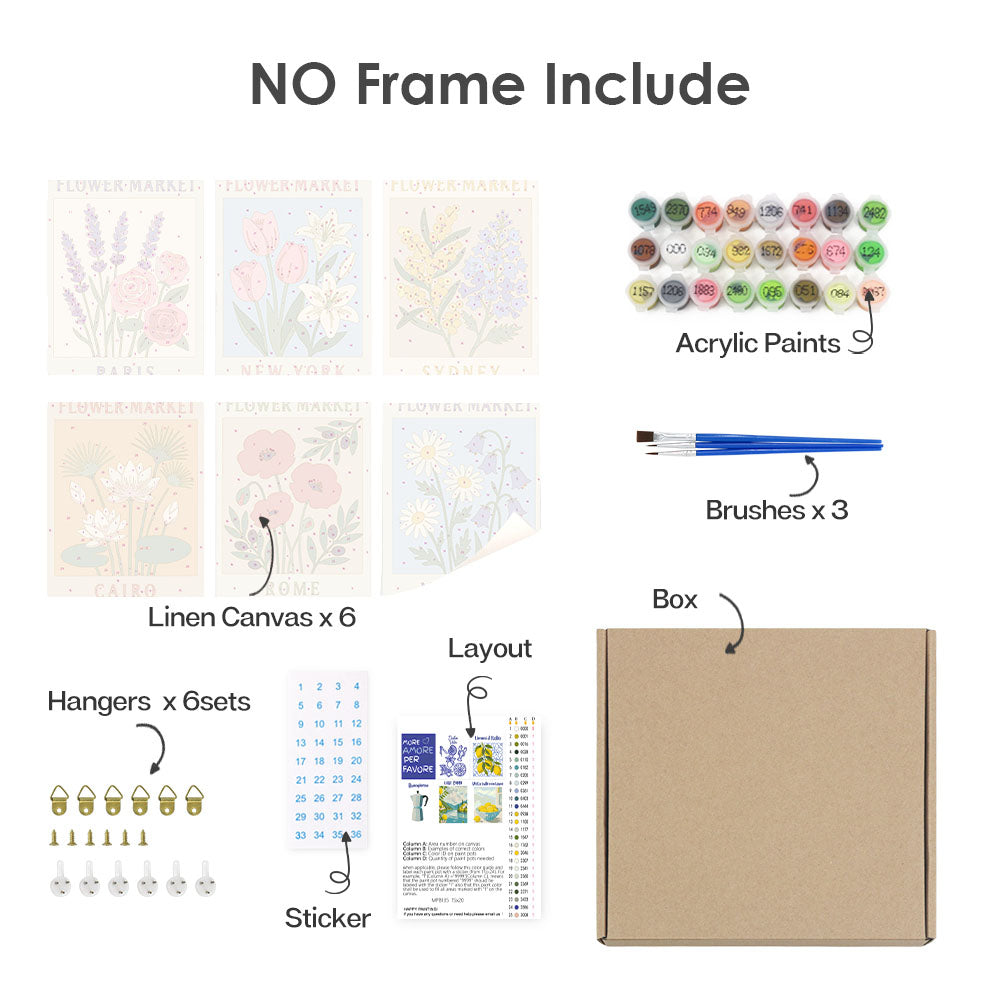 Světové květinové trhy - Malování podle čísel