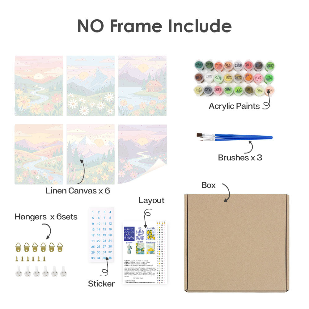 Hory a květy - Malování podle čísel