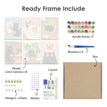 Poklidná černá kočka - Malování podle čísel