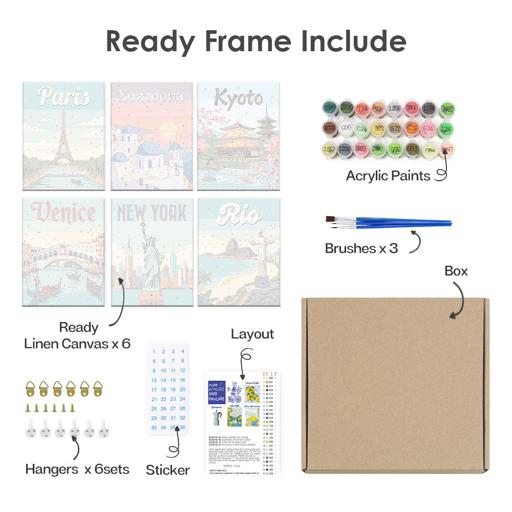 Slavné budovy - Malování podle čísel