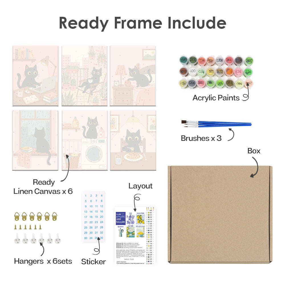 Den černé kočky - Malování podle čísel