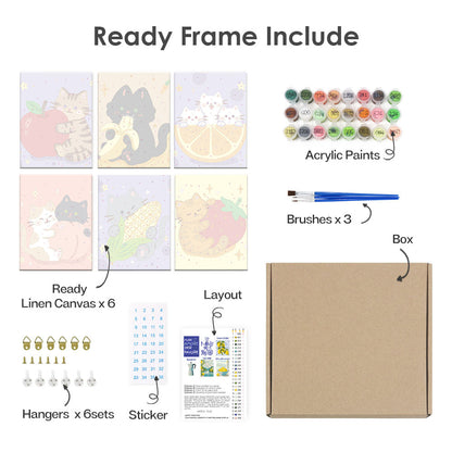 Koťata a ovoce - Malování podle čísel