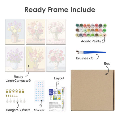 Květiny ve vázách - Malování podle čísel