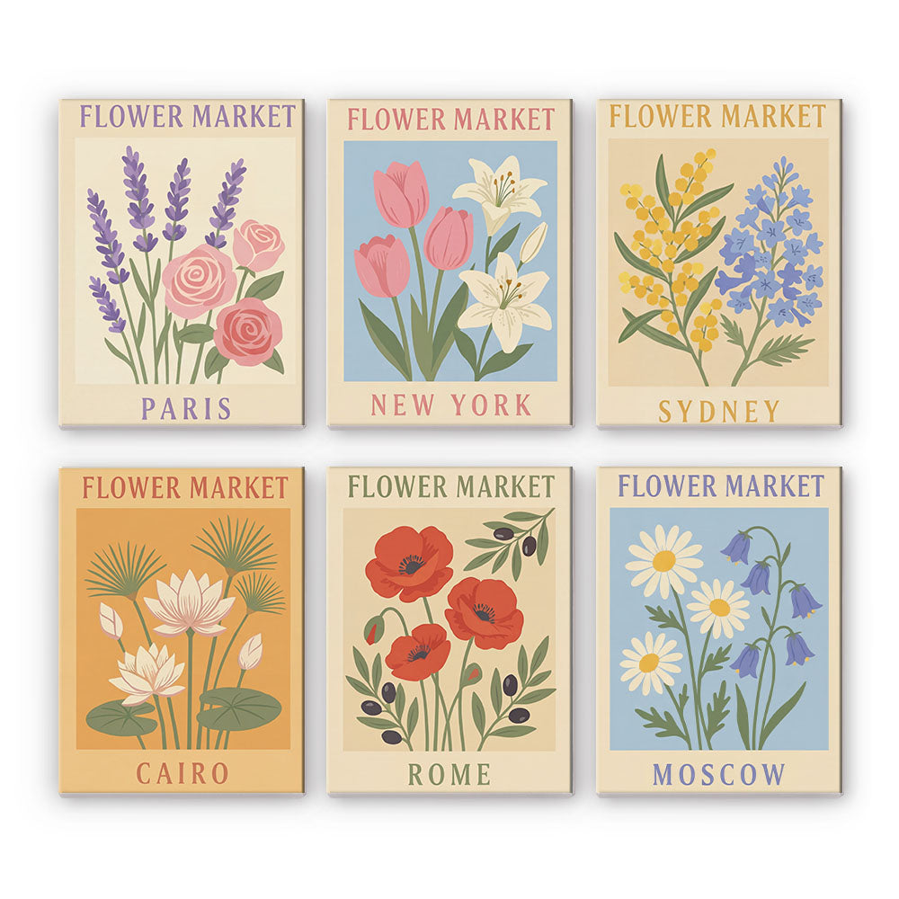 Světové květinové trhy - Malování podle čísel