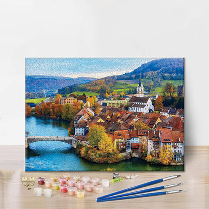 Colorcraft: Švýcarská říční vesnice - Malování podle čísel
