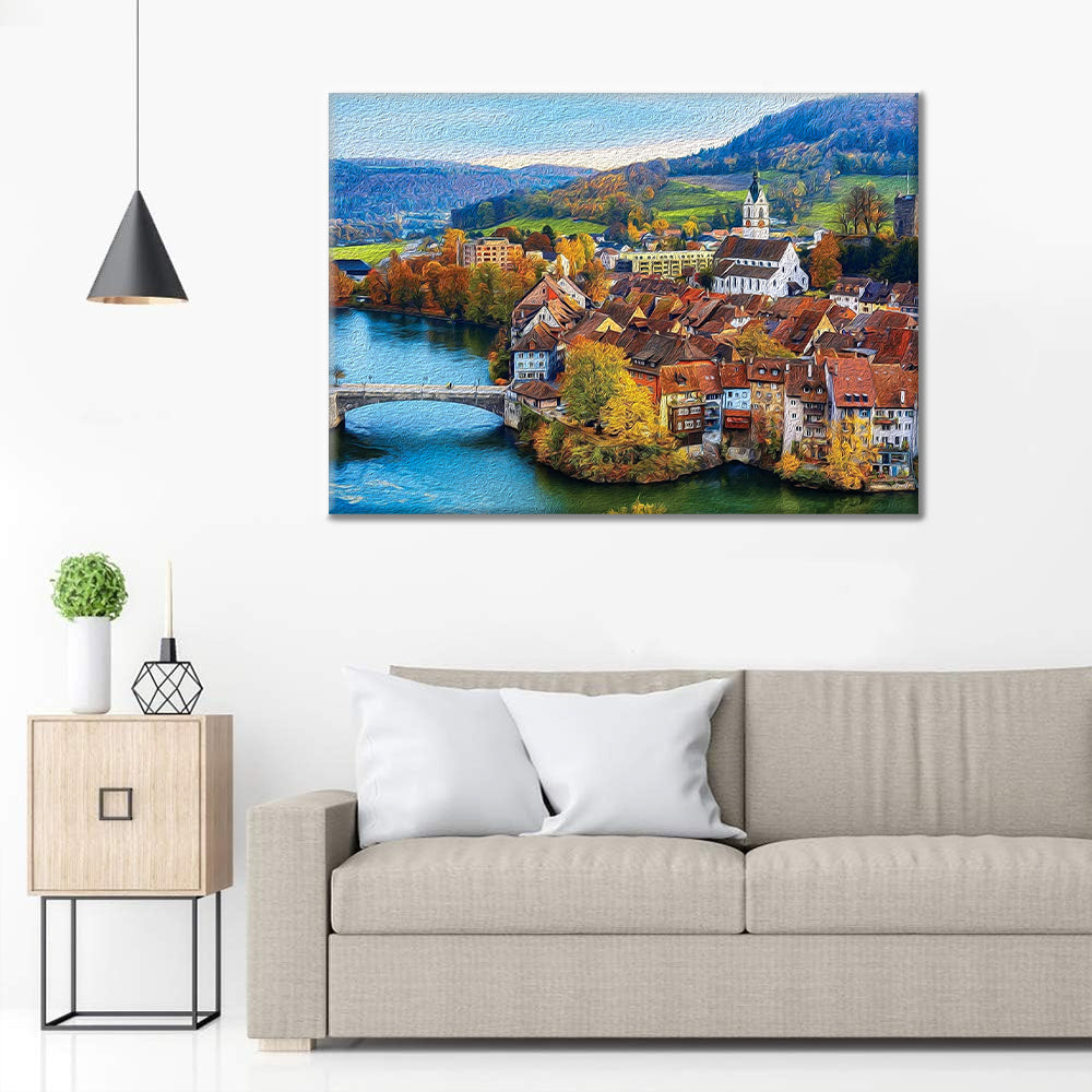 Colorcraft: Švýcarská říční vesnice - Malování podle čísel
